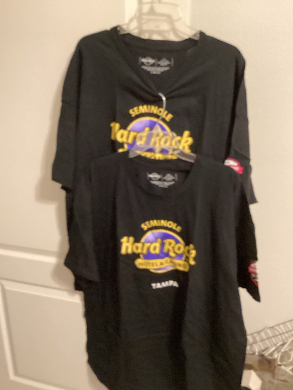 Hard Rock Cafe unisex  Black Tee with Yellow & Purple Logo